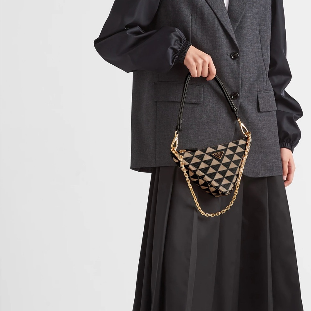 Authentic Prada Embroidered jacquard mini bag